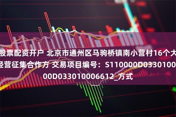 股票配资开户 北京市通州区马驹桥镇南小营村16个大棚对外合作经营征集合作方 交易项目编号：S110000D033010006612_方式