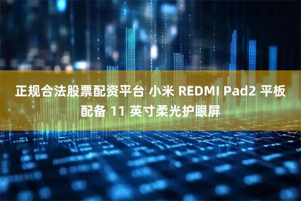 正规合法股票配资平台 小米 REDMI Pad2 平板配备 11 英寸柔光护眼屏