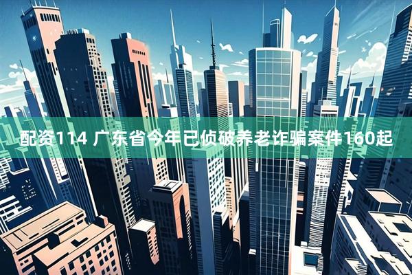 配资114 广东省今年已侦破养老诈骗案件160起